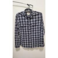 ราคา เสื้อ FLANNEL แบรนด์ American Eagle (ของแท้) สีเทา-ดำ ไซส์ XL (20395620124)