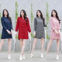 ราคา เสื้อผ้าแฟชั่น เสื้อผ้าผู้หญิง เดรสสั้น คอจีน แขนยาว ใส่เที่ยว ใส่ทำงาน สวย ตรงปก นางแบบใส่งานจริง เดรสสีแดง สีชมพู สี (28064380244)