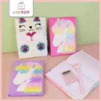 ราคา ATK909 A5 Unicorn Cat Fur Diary Notebook Agenda Book Fluffy HardCover Notebook (41655698167)
