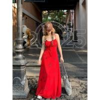 ราคา เสื้อผ้าสาวอวบอ้วน เดรสสาวอวบอ้วน ขนาดใหญ่ไขมัน มม สไตล์วันหยุดฝรั่งเศสดอกไม้สีแดงชุดสลิงหญิงฤดูร้อนรูปแบบใหม่เอวแคบซ่อนเนื้อ ก-เส้น กระโปรง (47106175061)