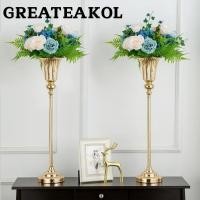 ราคา ยอดเยี่ยม แจกันดอกไม้,การจัดดอกไม้แจกันดอกไม้ประดิษฐ์สีทอง,โต๊ะโลหะย้อนยุคแจกันดอกไม้งานแต่งงาน (46306878597)