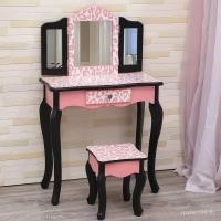 ราคา โต๊ะเครื่องแป้งที่เรียบง่ายโต๊ะเครื่องแป้งโต๊ะเครื่องแป้งมัลติฟังก์ชั่เสือดาวพิมพ์เจ้าหญิงน้อยขนาดเล็กสไตล์อเมริกันห้องนอนเด็ก โลฟส์ (50852947607)