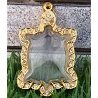 ราคา กรอบเต่า กรอบทองฝังเพชร สวยงามมาก ใส่หลวงปู่หลิว (2088833344)
