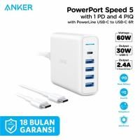ราคา Anker Charger PowerPort Speed 5 60W 30W 5 พอร์ต USB Type A/C PD - A2056 (43402903735)