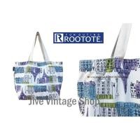 ราคา Rootote FUN OUTING กระเป๋าสะพายไหล่ ทรง shopping ผ้าแคนวาส พิมพ์ลายตึก / บ้าน และหอไอไฟลที่ปารีส น่ารัก มือสองตู้ญี่ปุ่น (28174641146)