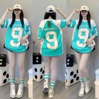 ราคา เสื้อยืดกีฬา Unisex สไตล์เกาหลี NO.9 Jersey Oversize หลวมแขนสั้นเสื้อยืดผู้หญิง Retro High Street สวมใส่สําหรับผู้หญิงและผู้ชาย (24393063334)
