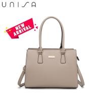ราคา UNISA Faux Leather Convertible Tote Bag (Black/Khaki/Taupe) (56753632287)