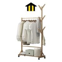 ราคา MONZA (ไม้หนาพิเศษ!!)) ราวแขวนเสื้อ ราวตากผ้า แบบมีล้อ No.Y1248 (26674150355)