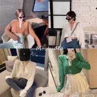 ราคา Mazeพร้อมส่งใหม่!!เสื้อเอวลอย คอปก คอเว้า แขนยาว (5951) (5059510201)