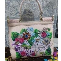 ราคา กระเป๋าถือสะพายข้างเคดสเปดสไตล์D&Gลายดอกไม้3Dสวยมากมือสอง (22246981366)