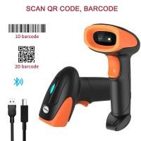 ราคา 1D 2D QR Code Barcode Scanner Bluetooth 5.0 เครื่องอ่านบาร์โค้ดไร้สายมือถือ USB Bar Code Scanner พร้อมขาตั้ง (25594405721)