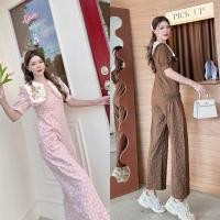 ราคา จั๊มสูทขายาว ผ้าทอ คอปก สวยละมุน งานป้าย brt (24602412921)