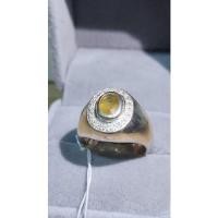 ราคา RNYs61 แหวนคุณผู้ชาย แหวนบุษราคัมบางกะจะ แหวนเงิน925 size60 (12397901045)