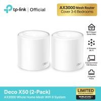 ราคา MESH WI-FI (เครือข่ายไวไฟ) TP-LINK WHOLE HOME (DECO X50) (PACK 2) DUAL BAND MESH WIFI6 AX3000 (17907233423)
