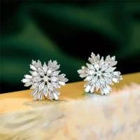 ราคา Huitan Gorgeous Cubic Zirconia Stud Earrings Women for Wedding Party Accessories Chic Ear Piercing Earrings Gift Fashion (49850106390)