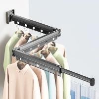ราคา Foldable Telescopic Drying Rack, Aluminum Alloy Folding Drying Rack, Clothes Drying Rack, Wall-mounted clothes dryer (23484647383)