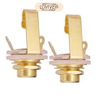 ราคา 2ชิ้นกีตาร์ไฟฟ้าเบสทองเหลือง6.35มิลลิเมตร1/4 "โมโนแจ็คซ็อกเก็ตเสียบ-เงิน (53956273726)