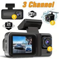 ราคา 3 ช่อง WIFI Dash Cam สําหรับรถยนต์กล้องกล่องสีดําบันทึกวิดีโอกล้องมองหลังสําหรับรถยนต์รถ DVR รถอุปกรณ์เสริม (40052541497)