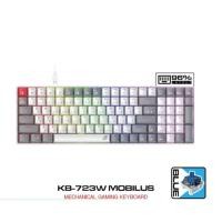 ราคา KEYBOARD (คีย์บอร์ด) SIGNO KB-723 MOBILUS (WHITE-GRAY) MINI RGB EN/TH BLUE SW (51100652188)