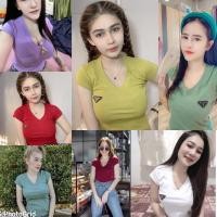 ราคา เสื้อยืดคอเหลี่ยม/คอวีงานป้ายหลากสีป้ายKOBราคาดีมากๆๆมีหลากสี (11823297920)
