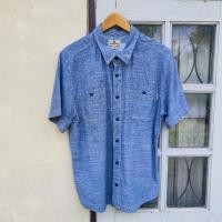 ราคา เสื้อเชิ้ตผ้า Chambray Woolrich Blue Chambray Short Sleeve Work shirt (24128980529)