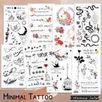ราคา แทททูมินิมอล แทททู มินิมอล minimal tattoo สติ๊กเกอร์ แทททูลอกลาย ลายงู ดอกไม้ แทททูรอยสัก รอยสัก stickers (5973585390)