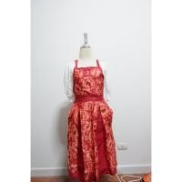 ราคา ผ้ากันเปื้อนตัวยาว แบบกระโปรง สีส้มอิฐ (12251948308)