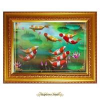ราคา กรอบรูป ปลาคราฟ 9 ตัว เสริมฮวงจุ้ย กรอบขนาด 28.5×37.0เซนติเมตร (2214999541)