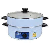 ราคา กระทะไฟฟ้า imarflex MP-14 กระทะไฟฟ้า 2 ชั้น สีฟ้า ฝากระจก ความจุ 3 ลิตร (26768864803)