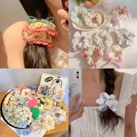 ราคา MARITA Floral Scrunchies, อุปกรณ์ยาง ยางรัดผมยางยืด, ที่คาดผมผ้าฝ้ายหวาน (40028211198)