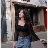 ราคา เสื้อแขนกุดผ้าชีฟองระบายเซ็กซี่ H&M ของแท้ (57706725421)