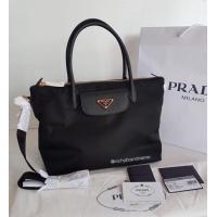 ราคา Prada Tessuto Nylon Convertible Tote Bag- Black (1502602375)