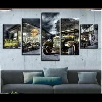 ราคา ภาพพิมพ์ผ้าใบ Antique Hot Rod รถโบราณ 5 ชิ้น สำหรับตกแต่งผนังห้องนั่งเล่น ไม่มีกรอบ (41128644292)
