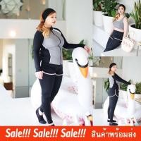 ราคา พร้อมส่ง ชุดว่ายน้ำคนอวบ plus size ชุดว่ายน้ำกันแดด ชุดว่ายน้ำกันยูวี สีเทา เซ็ต5ชิ้น ชุดว่ายน้ำแขนยาว #ชุดว่ายน้ำ (2625267539)
