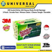 ราคา [SG SHOP SELLER] 3M Scotch Brite 420 Heavy Duty Scrub Sponge - 3 Pack / Scrubs Fast / Cleans Tough / ทนทาน (41621573179)
