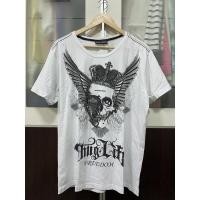 ราคา เสื้อยืดสีขาวมือสองลายหัวกระโหลก ผ้าเด้งยืด ใส่สบาย อก42 ยาว27 (12507124756)