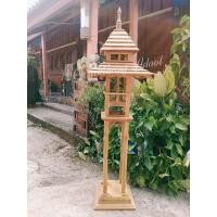ราคา โคมไฟสนาม โคมไฟหัวเสา (โคมไฟทรงสูงกระจก) ทำจากไม้สัก โคมไฟไม้ สักทองสิ่งประดิษฐ์ (25476936164)