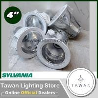 ราคา [4ชุด] Sylvania โคมไฟดาวน์ไลท์ฝังฝ้า 4นิ้ว ขั้วE27 Dayight แสงขาว อลูมิเนียม รุ่น Bravo Lite II (24532978136)