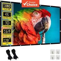 ราคา จอโปรเจคเตอร์สีขาว ลดรอยยับ ขนาด 60-150 นิ้ว เนื้อนุ่ม ความละเอียดสูง พกพาสะดวก พับได้ สําหรับดูหนังกลางแจ้ง (56407020822)