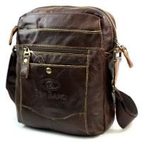 ราคา Chinatown Leather กระเป๋าสะพายหนังแท้ ผู้ชาย สีน้ำตาล แนวตั้ง BREN (26329019403)
