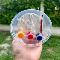 ราคา ปูนปั้นระบายสี จานการ์ตูนพร้อมสีและพู่กัน <จานการ์ตูนแบบถ้วย> พร้อมสี3สี + พู่กัน (29333844386)