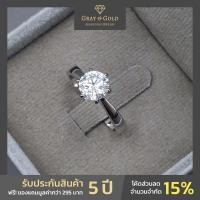ราคา แหวนเพชรสังเคราะห์ CZ เพชรชู 1 กะรัต 6 หนามเตย วงเรียบ ตัวเรือนเงินผสม ชุบทองคำขาว 18k Gray & Gold Jewelry [RG515] (9694998638)
