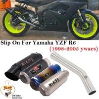 ราคา Slip On For YAMAHA YZF-R6 YZF R6 1998 - 2005 Yoshimura Motorcycle Exhaust Modify Middle Link Pipe E (41228013203)