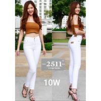 ราคา 2511 Jeans by Bigboon Shop กางเกงยีนส์ผู้หญิง กางเกงยีนส์ยืด เอวสูง ขายาว ทรงสกินนี่ (สีขาว) (7168577897)