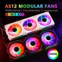 ราคา Aigo กล่องพีซี AS12 พัดลม 120MM Argb Venes การเชื่อมต่อไร้สาย ระบบระบายความร้อนด้วยน้ำสำหรับ CPU ชุด (49601228179)