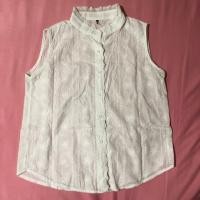 ราคา เสื้อลูกไม้ คอจีน แขนกุด สีขาว (3338413365)