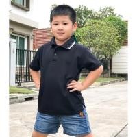 ราคา เสื้อโปโลเด็ก สีดำปกคลีปขาวเส้นเล็ก (6225453022)