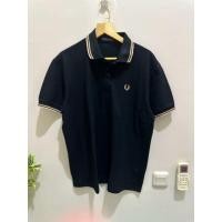 ราคา Fred Perry Twin Taped Polo Collar T-Shirt Black Brown Prelov No Minus (40578770398)