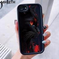 ราคา MHKEID เคสสำหรับ iPhone 6 Plus 6s Plus 7 Plus 8 Plus SE 2020 X Xr Xs Max เคสโทรศัพท์ซิลิโคนกันกระแทกลายแมวสีดำสุดเท่ (43755388799)