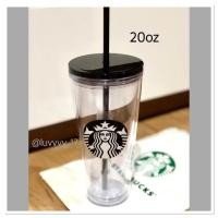 ราคา Starbucks Tumbler Venti 20 Oz.Cold Cup Clear Black Siren. (7139950846)
